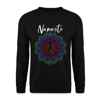 Yoga Namaste - Unisex Pullover - Schwarz - Vorne - Alina (178cm) & Michal (187cm)