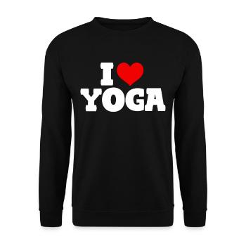 I Love Yoga - Unisex Pullover - Schwarz - Vorne - Alina (178cm) & Michal (187cm)