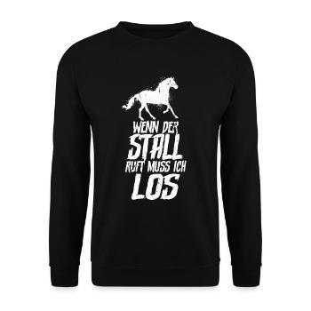 Pferde - Unisex Pullover - Schwarz - Vorne - Alina (178cm) & Michal (187cm)