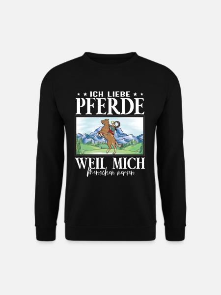 Ich liebe Pferde - Unisex Pullover - Schwarz