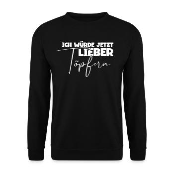 Töpfern - Unisex Pullover - Schwarz - Vorne - Alina (178cm) & Michal (187cm)