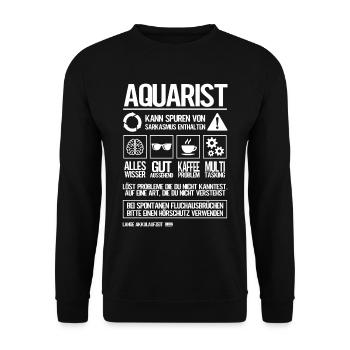Aquarianer Aquarist - Unisex Pullover - Schwarz - Vorne - Alina (178cm) & Michal (187cm)
