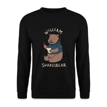 William Shakespeare Bear Animal Design - Unisex Sweatshirt - black - Front - Alina (178cm) & Michal (187cm)
