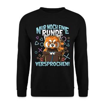 Nur noch eine Runde Zocken Gaming - Unisex Pullover - Schwarz - Vorne - Alina (178cm) & Michal (187cm)