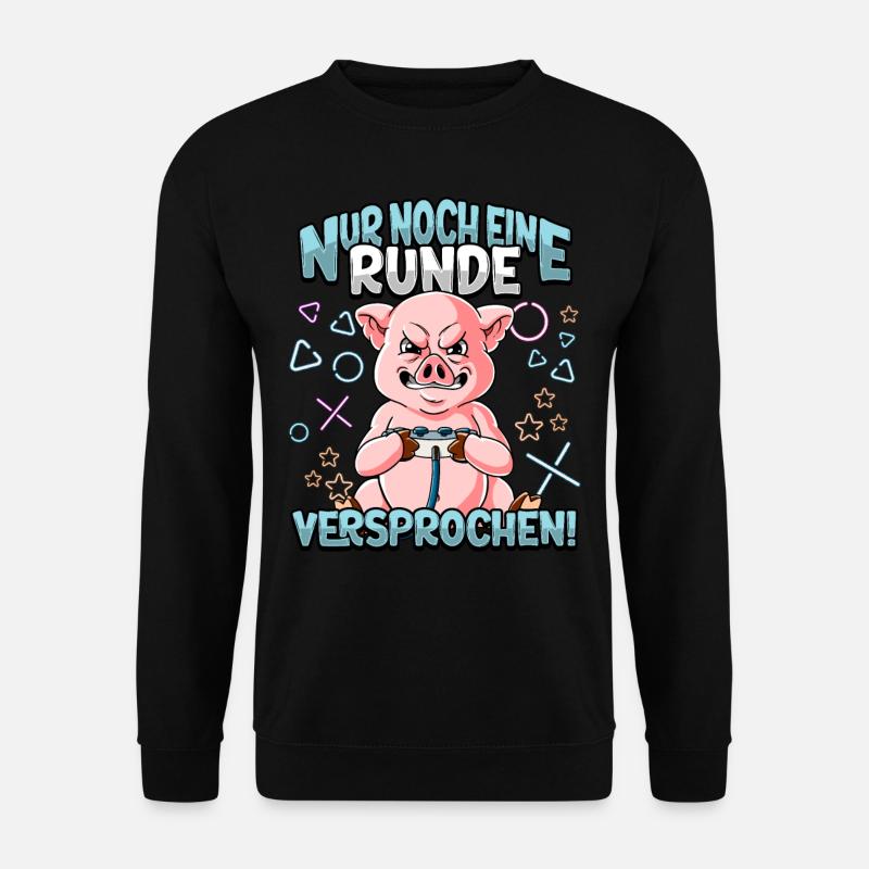 Nur noch eine Runde Zocken Gaming - Unisex Pullover - Schwarz
