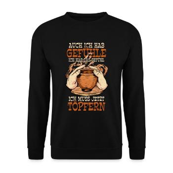 Töpfern - Unisex Pullover - Schwarz - Vorne - Alina (178cm) & Michal (187cm)