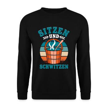 Sauna - Unisex Pullover - Schwarz - Vorne - Alina (178cm) & Michal (187cm)