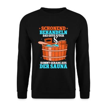 Sauna - Unisex Pullover - Schwarz - Vorne - Alina (178cm) & Michal (187cm)
