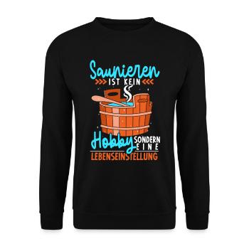 Sauna - Unisex Pullover - Schwarz - Vorne - Alina (178cm) & Michal (187cm)