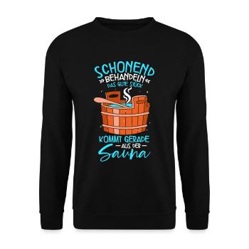 Sauna - Unisex Pullover - Schwarz - Vorne - Alina (178cm) & Michal (187cm)