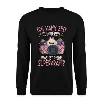 Fotografieren Fotografen - Unisex Pullover - Schwarz - Vorne - Alina (178cm) & Michal (187cm)