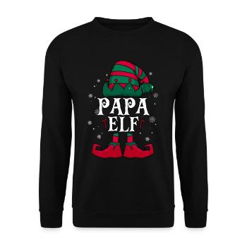 Papa Elf Christmas - Unisex Sweatshirt - black - Front - Alina (178cm) & Michal (187cm)