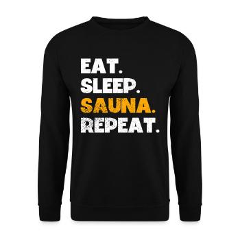 Sauna - Unisex Pullover - Schwarz - Vorne - Alina (178cm) & Michal (187cm)