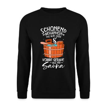 Sauna - Unisex Pullover - Schwarz - Vorne - Alina (178cm) & Michal (187cm)