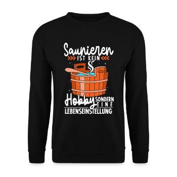 Sauna - Unisex Pullover - Schwarz - Vorne - Alina (178cm) & Michal (187cm)