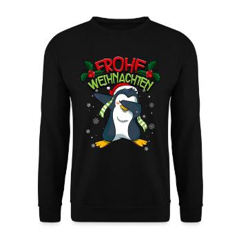 Frohe Weihnachten - Unisex Pullover - Schwarz - Vorne - Alina (178cm) & Michal (187cm)
