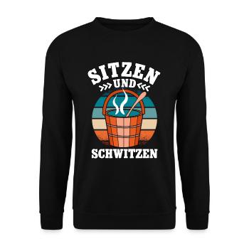 Sauna - Unisex Pullover - Schwarz - Vorne - Alina (178cm) & Michal (187cm)