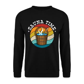 Sauna - Unisex Pullover - Schwarz - Vorne - Alina (178cm) & Michal (187cm)