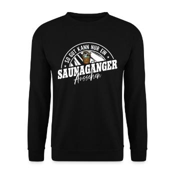 Sauna - Unisex Pullover - Schwarz - Vorne - Alina (178cm) & Michal (187cm)