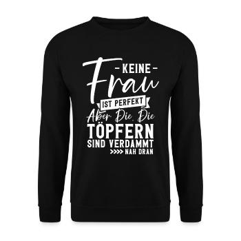 Töpfern - Unisex Pullover - Schwarz - Vorne - Alina (178cm) & Michal (187cm)