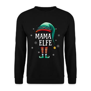 Weihnachten Mama Elf - Unisex Pullover - Schwarz - Vorne - Alina (178cm) & Michal (187cm)