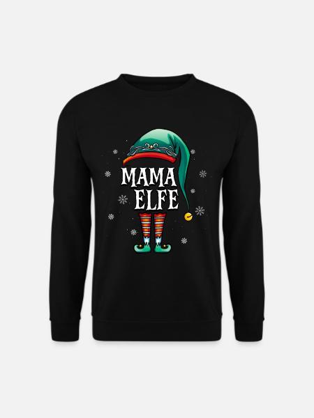 Weihnachten Mama Elf - Unisex Pullover - Schwarz