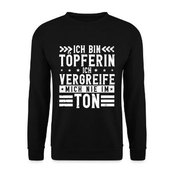 Töpfern - Unisex Pullover - Schwarz - Vorne - Alina (178cm) & Michal (187cm)