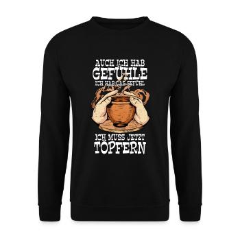 Töpfern - Unisex Pullover - Schwarz - Vorne - Alina (178cm) & Michal (187cm)