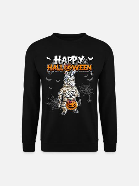 Halloween Zebra Mumie - Unisex Pullover - Schwarz