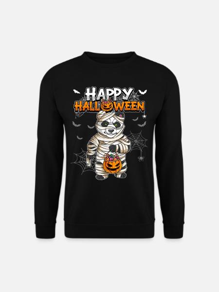 Halloween Panda Mumie - Unisex Pullover - Schwarz