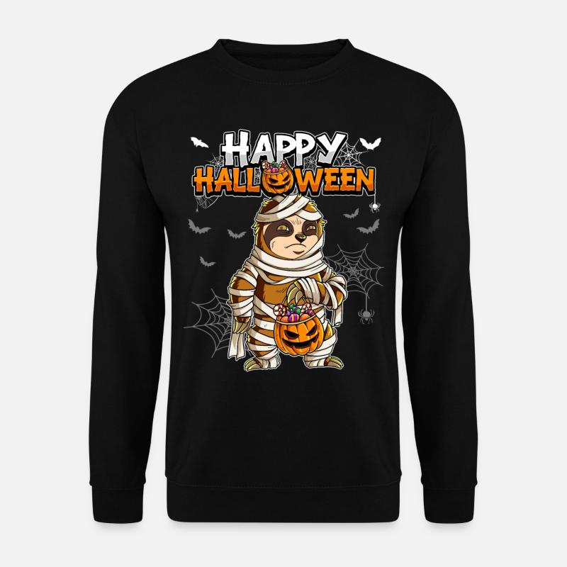Halloween Faultier Mumie - Unisex Pullover - Schwarz