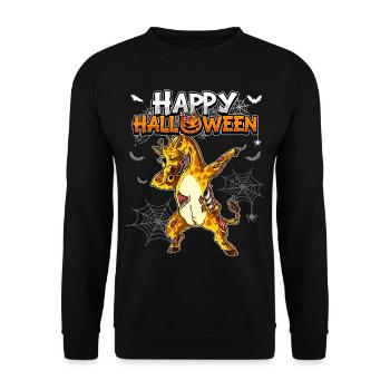 Halloween Giraffe Zombie - Unisex Pullover - Schwarz - Vorne - Alina (178cm) & Michal (187cm)