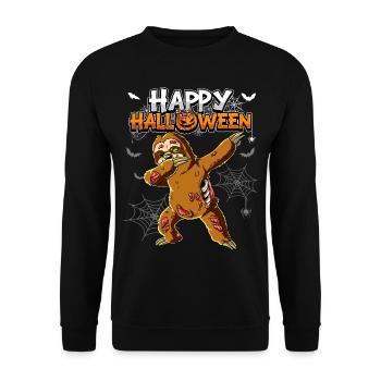 Halloween Faultier Zombie - Unisex Pullover - Schwarz - Vorne - Alina (178cm) & Michal (187cm)