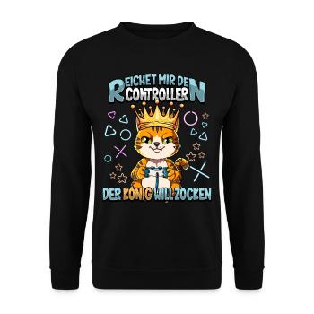 Zocken Reichet mir den Controller Gaming - Unisex Pullover - Schwarz - Vorne - Alina (178cm) & Michal (187cm)
