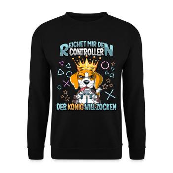 Zocken Reichet mir den Controller Gaming - Unisex Pullover - Schwarz - Vorne - Alina (178cm) & Michal (187cm)