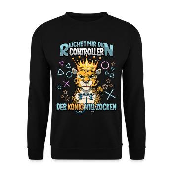 Zocken Reichet mir den Controller Gaming - Unisex Pullover - Schwarz - Vorne - Alina (178cm) & Michal (187cm)