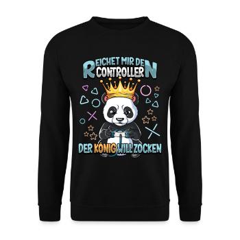 Zocken Reichet mir den Controller Gaming - Unisex Pullover - Schwarz - Vorne - Alina (178cm) & Michal (187cm)