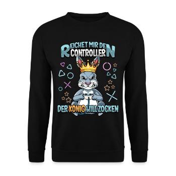 Zocken Reichet mir den Controller Gaming - Unisex Pullover - Schwarz - Vorne - Alina (178cm) & Michal (187cm)