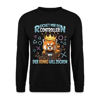 Zocken Reichet mir den Controller Gaming - Unisex Pullover - Schwarz - Vorne - Alina (178cm) & Michal (187cm)