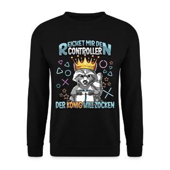 Zocken Reichet mir den Controller Gaming - Unisex Pullover - Schwarz - Vorne - Alina (178cm) & Michal (187cm)