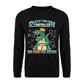 Zocken Reichet mir den Controller Gaming - Unisex Pullover - Schwarz - Vorne - Alina (178cm) & Michal (187cm)