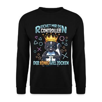 Zocken Reichet mir den Controller Gaming - Unisex Pullover - Schwarz - Vorne - Alina (178cm) & Michal (187cm)