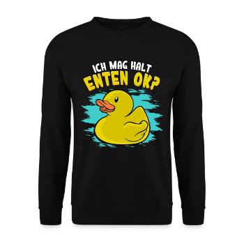 Ich Mag Halt Enten - Unisex Pullover - Schwarz - Vorne - Alina (178cm) & Michal (187cm)