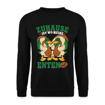Enten - Unisex Pullover - Schwarz - Vorne - Alina (178cm) & Michal (187cm)