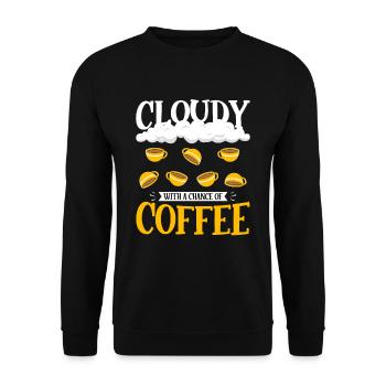 Nuageux avec une chance pour la conception de café - Sweat-shirt Unisexe - noir - Devant - Alina (178cm) & Michal (187cm)