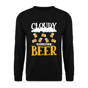 Cloudy with a chance for beer design - Unisex Sweatshirt - black - Front - Alina (178cm) & Michal (187cm)