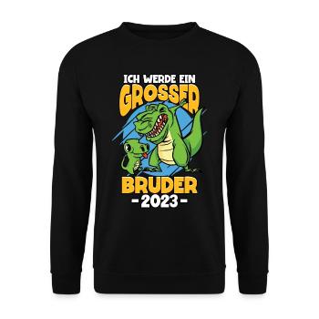 Ich Werde Ein Großer Bruder 2023 - Unisex Pullover - Schwarz - Vorne - Alina (178cm) & Michal (187cm)