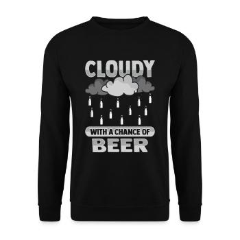 Cloudy with a chance for beer design - Unisex Sweatshirt - black - Front - Alina (178cm) & Michal (187cm)