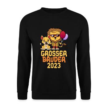 Großer Bruder 2023 - Unisex Pullover - Schwarz - Vorne - Alina (178cm) & Michal (187cm)