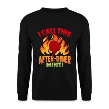 Ich nenne das Chili Minze Design - Unisex Pullover - Schwarz - Vorne - Alina (178cm) & Michal (187cm)